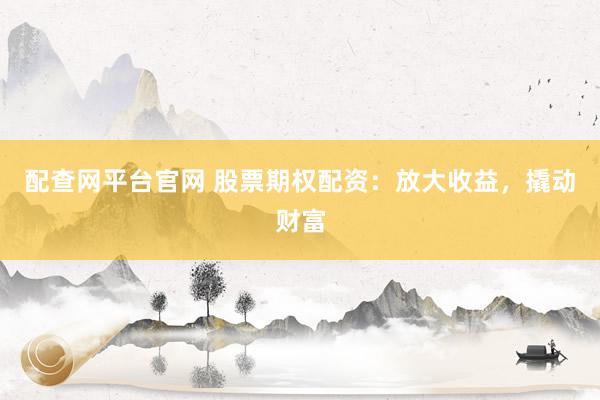 配查网平台官网 股票期权配资：放大收益，撬动财富