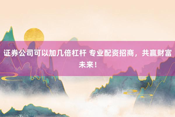 证券公司可以加几倍杠杆 专业配资招商,共赢财富未来!